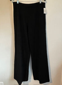 Margaret O'Leary Large Black Wool Blend Wide Leg Pants